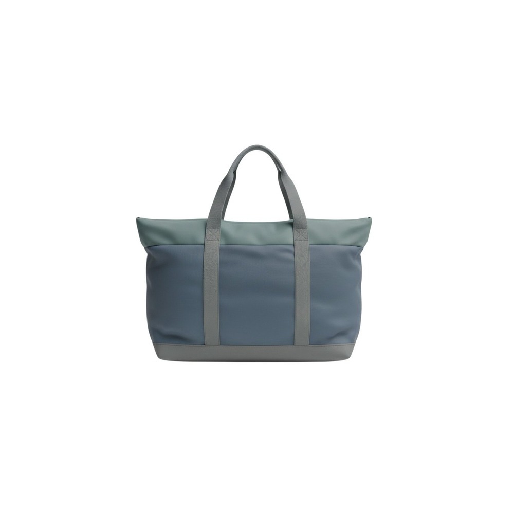 DSW Tote Bag Unisex Large Blue Grey Colorblock Zip Top Travel Carryall